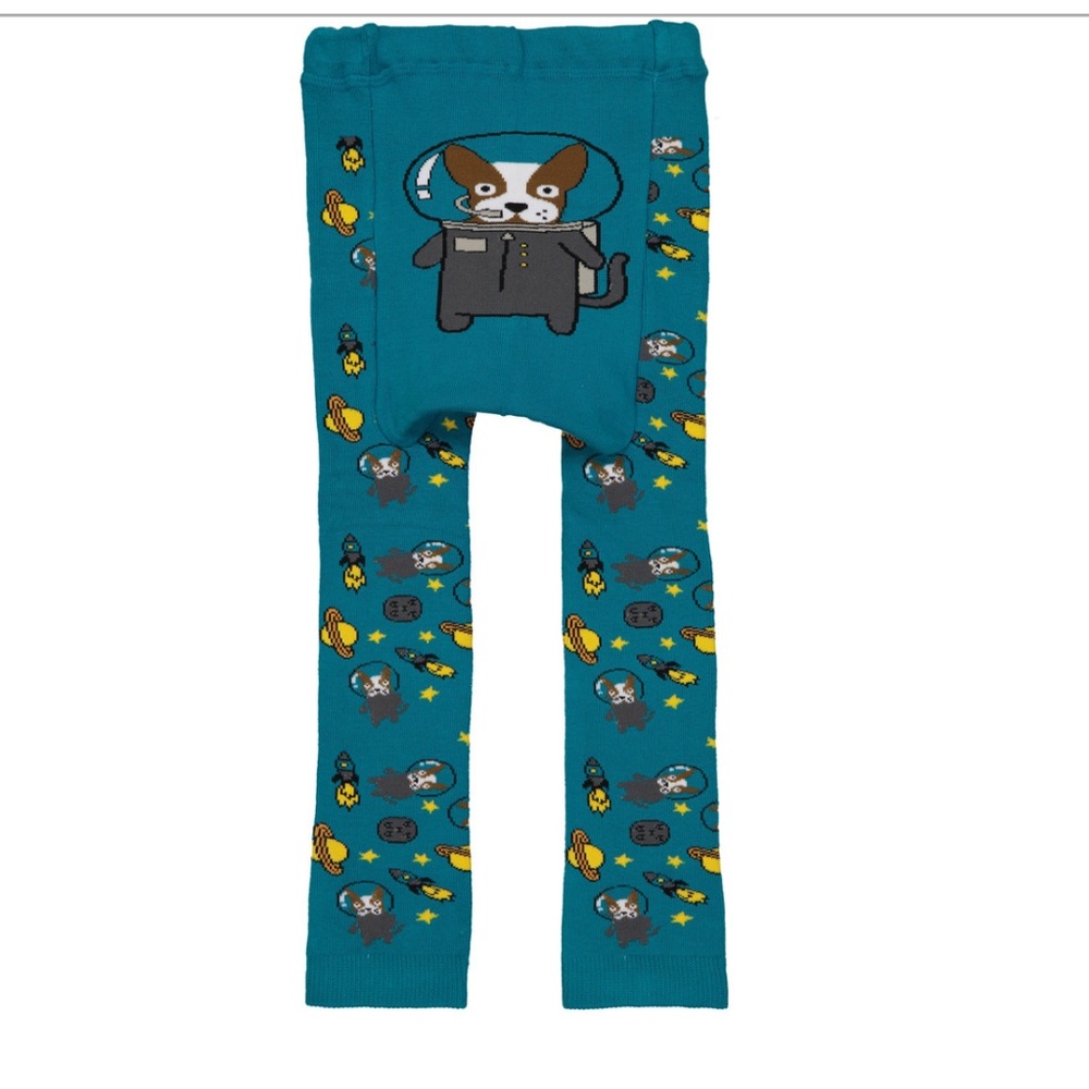 Doodle Pants Astro Dog Leggings - Teal NWT Size Small